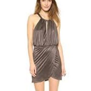 NIGHTCAP Women's Gray Sueded Halter Dress Dusk